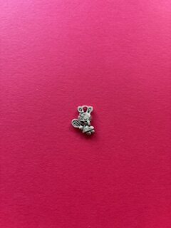 Silver Charm: Bunny with Tennis Racket